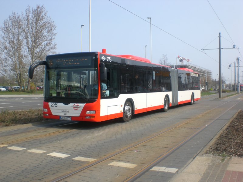 MAN Niederflurbus 3. Generation (Lions City) auf der Linie 16 nach Uhlandstrae am Hauptbahnhof.