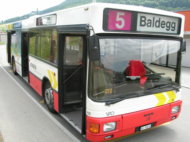 MAN NL 202 
Baden, Schweiz, 2006
Dieser Bus wurde im Jahre 2007
ausgemustert.