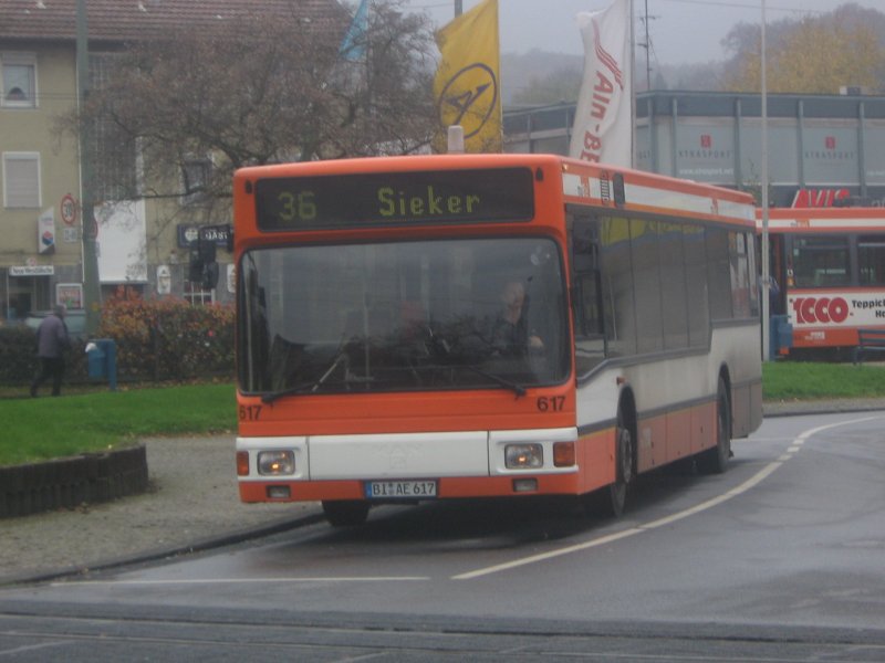 MAN NL 222 der moBiel GmbH - Wagen 617

Die Busse dieses Typ`s werden in nchster Zeit aus dem Fuhrpark verschwinden.
