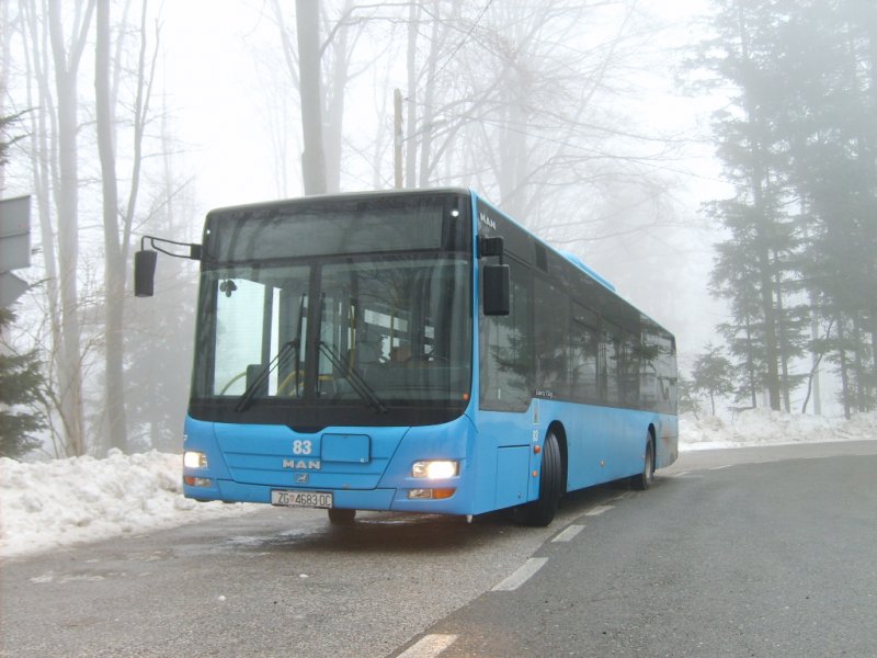 MAN NL 313 als Linie 140 auf der Berg Medvednica.