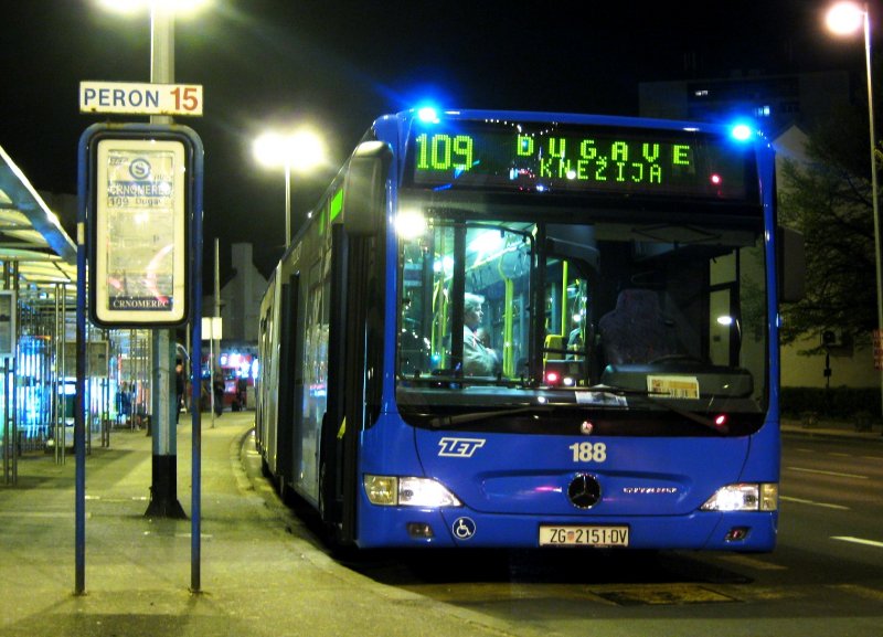 MB Citaro II auf der Linie 109, Endhaltestelle Črnomerec