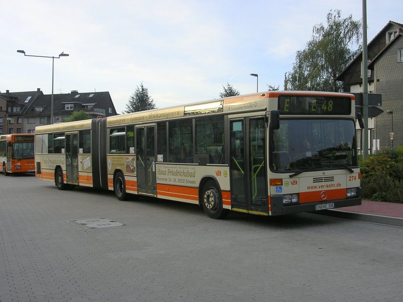 MB O405GN des VER,in Hattinger Busbahnhof in Pausenstellung.(03.09.2008)