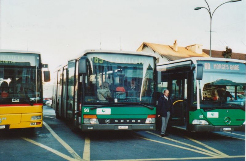 MBC Morges Nr. 96/VD 795 Setra (ex Deutschland) am 22. Dezember 2008 Morges, Bahnhof