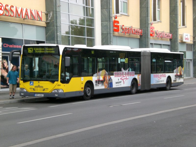 Mercedes-Benz O 530 I (Citaro) auf der Linie 167 nach Kpenick Mggelschlschenweg an der Haltestelle Beermannstrae.