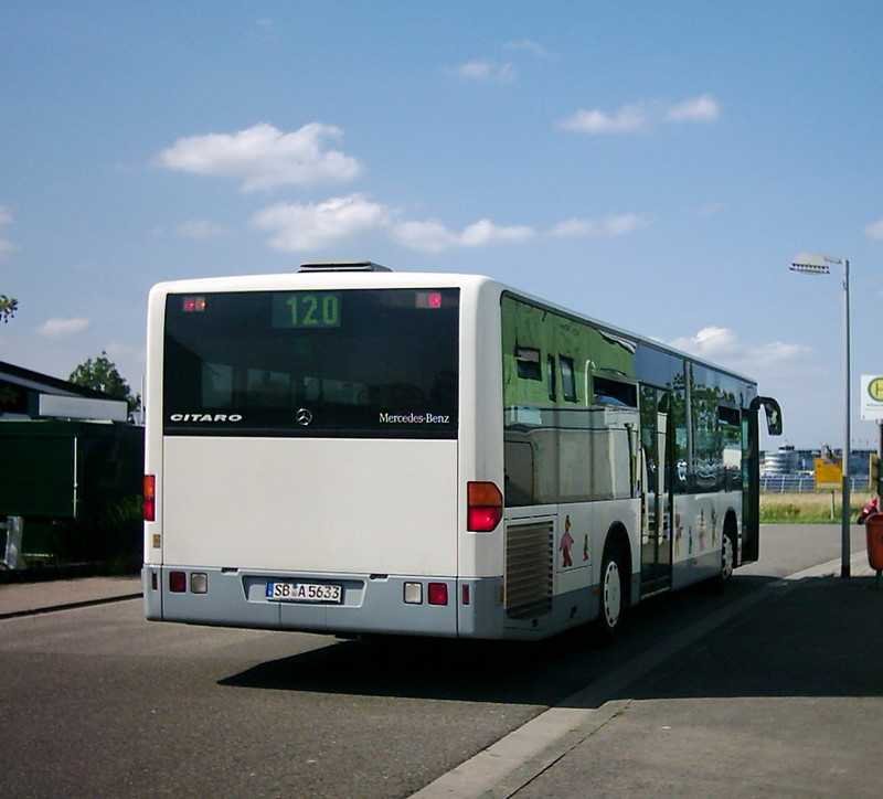 Mercedes Citaro der Firma Baron Reisen im Auftrag der Saarbahn AG
SB:A 5633 heute als 120