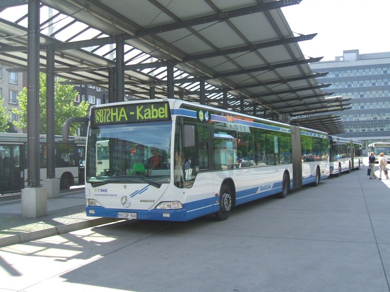 Mercedes Citaro Niederflurwagen Nr.946 von Hagen Hbf/Bbf.
nach HA-Kabel 