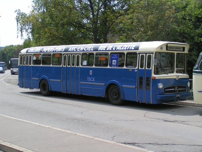 Oldtimer Bus Mercedes-Benz 0317 (BJ 1959) der   Bus 34 asbl , steht in Ettelbrck bereit zu einer Stadtrundfahrt. 09.06.07