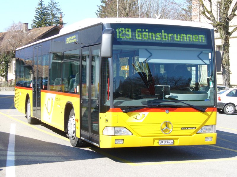 Post - Linienbus Mercedes Citaro SO 149 604 auf dem Bahnhofplatz in Balsthal am 14.07.2006