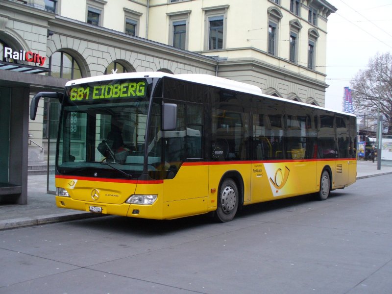 POST - Mercedes Citaro Postauto ZH 21005 Eingeteilt auf der Linie 681 nach EIDBERG  am 01.01.2008