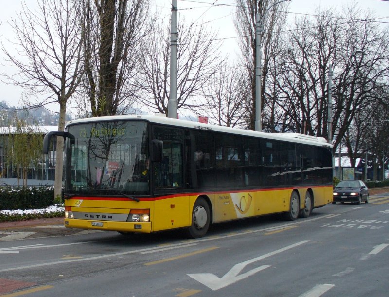 Post - SETRA Bus LU 15510 eingeteilt auf der Linie 73 nach Rotkreuz am 18.11.2007