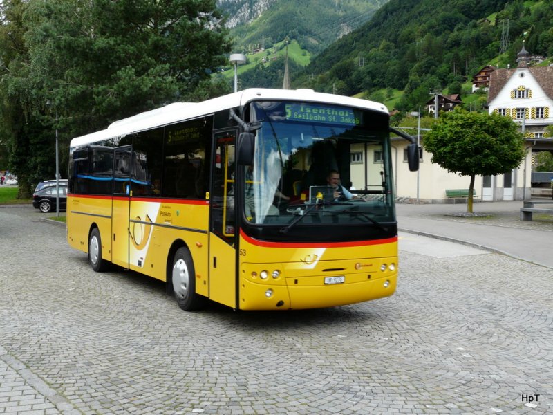 Postauto - Cacciamali UR 9276 unterwegs in Flelen am 19.07.2009