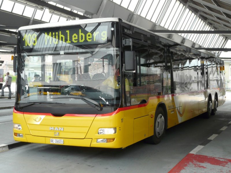 Postauto - MAN Lion`s City Bus BE 26023 unterwegs auf der Linie 109 bei den Haltestellen ob dem Bahnhof Bern am 26.07.2008
