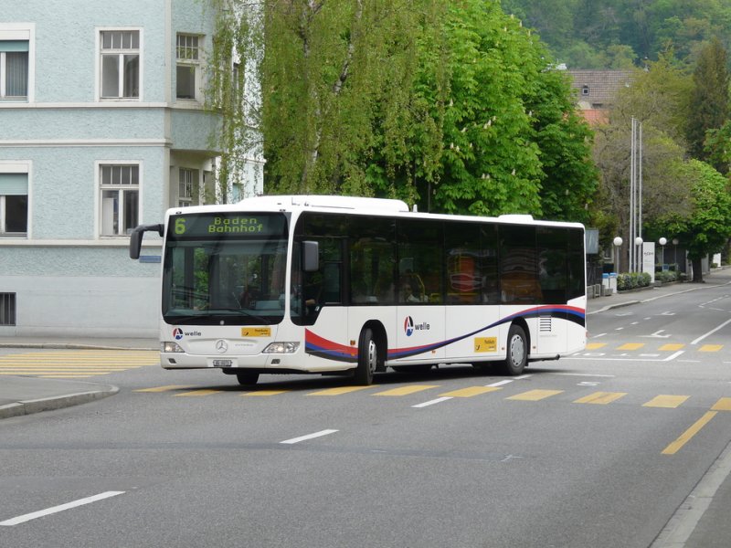 Postauto - Mercedes Citaro  AG 6073 unterwegs auf der Linie 6 in Baden am 26.04.2009