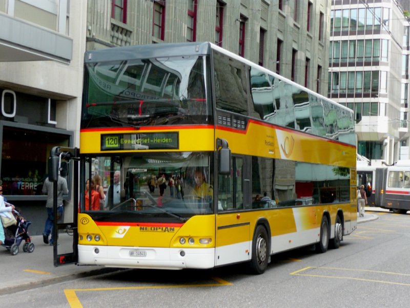 Postauto - Neoplan Doppelstockbus AR 14841 unterwegs auf der Linie 120 in St.Gallen am 03.09.2008