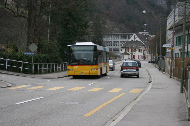 PostAuto Nordschweiz, Garage Balsthal, SO 149'611 (Volvo/Hess B10L, 1998) am 17.3.2007 in Waldenburg. 