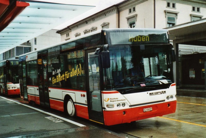 PostAuto Ostschweiz Nr. 73/TG 158'097 Neoplan (ex P 23'203) am 6. Juni 2009 Frauenfeld, Bahnhof