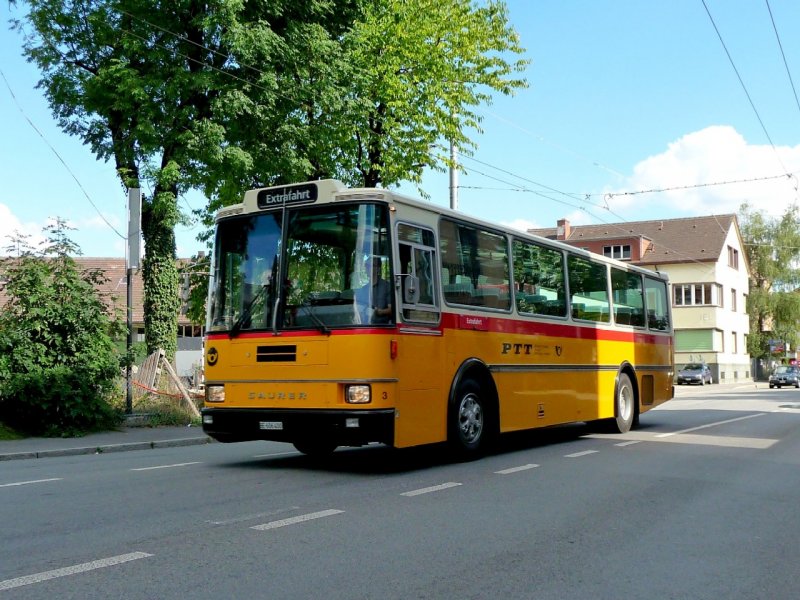Postauto - SAURER Postbus BE 616400 unterwegs in Biel / Bienne am 09.8.2008
