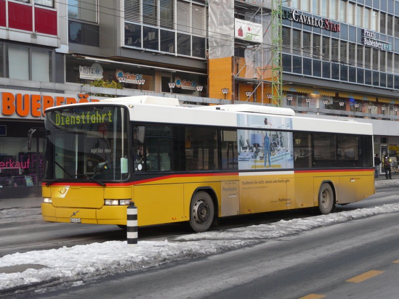 Postauto - Volvo-Hess  BE 615600 unterwegs auf Dienstfahrt in der Stadt Bern am 10.01.2009