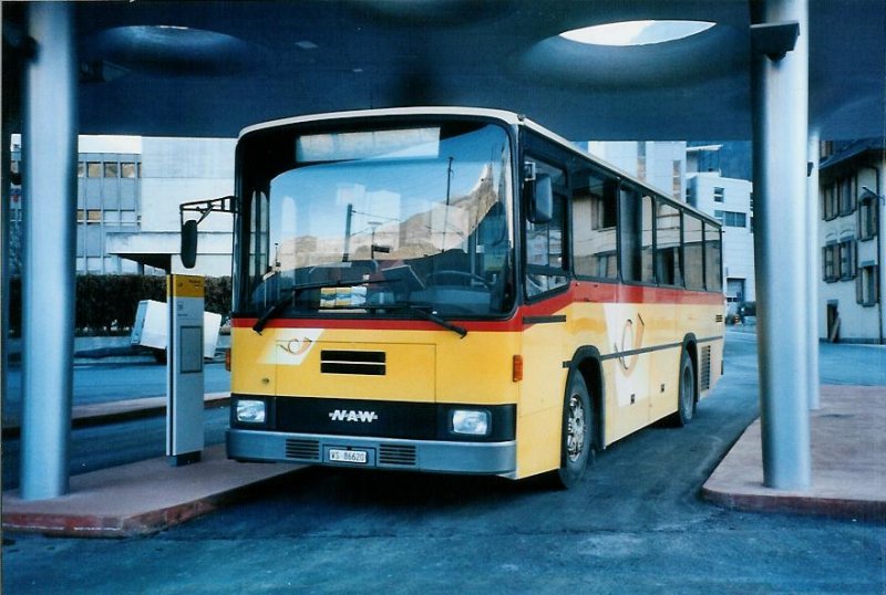 PU Autotour, Visp Nr. 3/VS 86'620 NAW/Lauber 1992 (ex PU Lehner, Brchen Nr. 3); am 17.2.2008 am Bahnhof Visp.