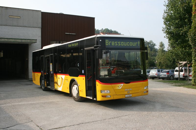 PU Stucki, Porrentruy, Nr. 15 (JU 1'925, MAN Lion's City M / A35, 2006) am 21.9.2009 in Porrentruy.