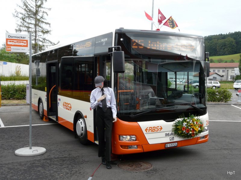 RBS - MAN Lion`s City Bus Nr.24 BE 535524 beim Tag der offenen Tr der RBS im Worbboden in Worb am 22.08.2009