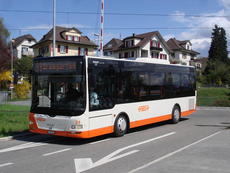 RBS, Worblaufen Nr. 24/BE 535'524 MAN A76 am 18. April 2009 bei Steinibach.