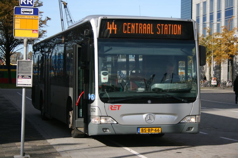 RET, Rotterdam, Nr. 202 (BS-BP-66, MB Citaro Facelift) am 9.10.2008 am Kruisplein.