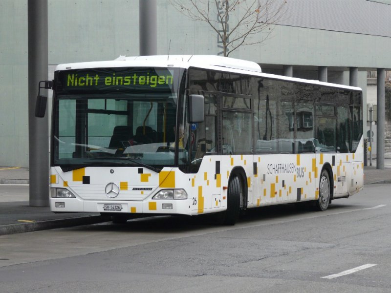 Schaffhauen Bus - Mercedes Citaro Bus Nr.26 SH 54326 im Busbahnhof von Schaffhausen am 01.01.2008