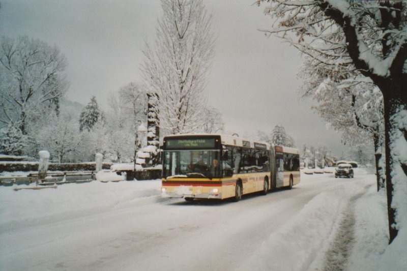 Schnee in Thun: STI Thun Nr. 87/BE 572087 MAN am 17. Dezember 2008 Thun, Schifflndte