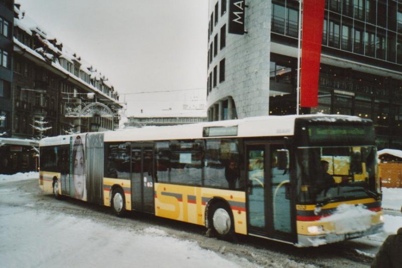 Schnee in Thun: STI Thun Nr. 103/BE 577103 MAN am 17. Dezember 2008 Thun, Bahnhof