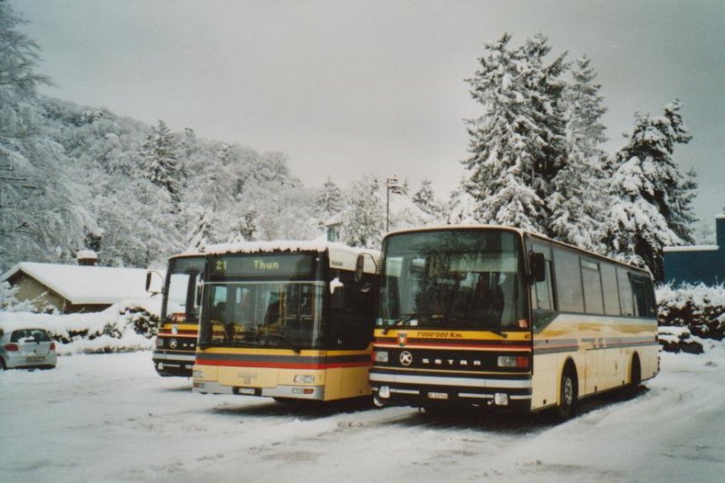 Schnee in Thun: STI Thun Nr. 45/BE 322545 Setra (ex AGS Sigriswil Nr. 3) am 17. Dezember 2008 Thun, Schifflndte