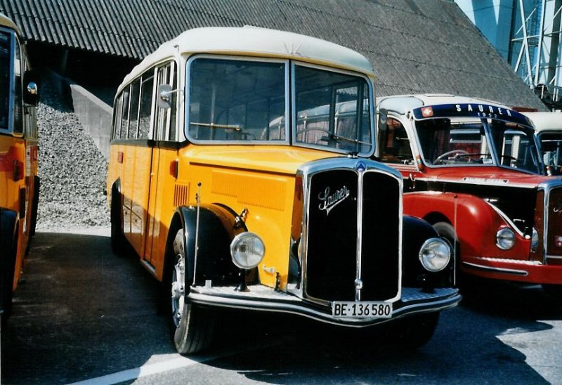 Schumacher, Liebefeld BE 136'580 Saurer/FHS-Hess (ex Keller, Hottwil) am 30. August 2008 Niederbipp, Saurer-Treffen