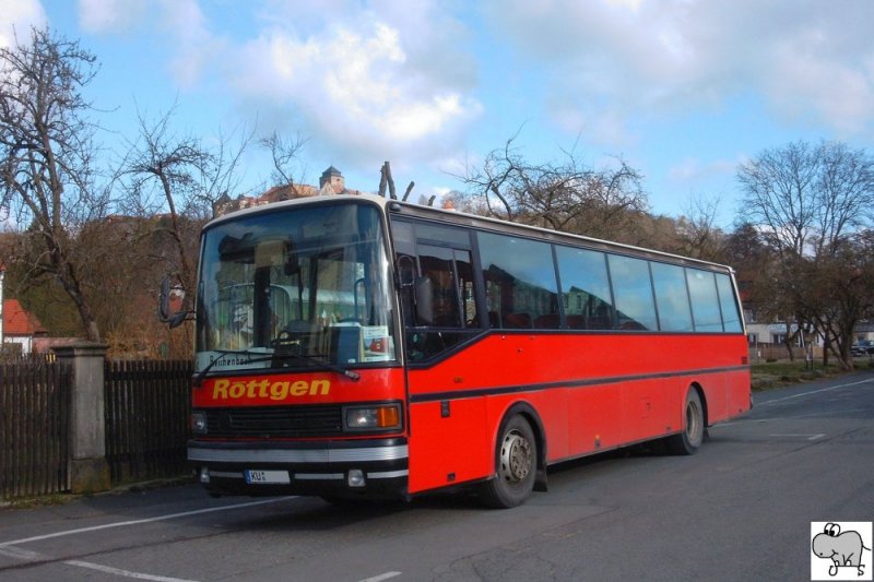 Setra S 200er Serie des Busunternehmens Rttgen abgestellt am 05. Mrz 2008 in Kronach.