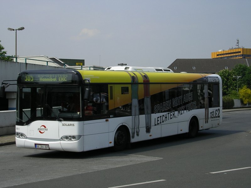 Solaris Urbino 12 ,Linie 385,Gelsenkirchen Hbf. nach Bochum Hofstede,Hannibal EKC.Werung fr Tele2.(15.05.2008)