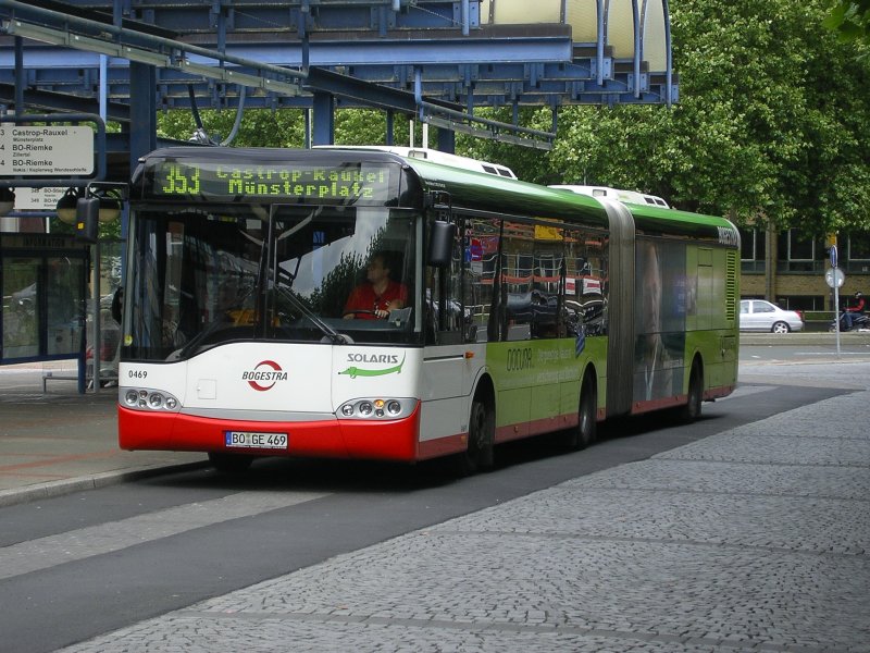 Solaris Urbino 18,Bogestra,Wagen 0469,Linie 353 von Bochum Hbf./Bbf. nach Castrop Rauxel Mnsterplatz.(11.08.2008)