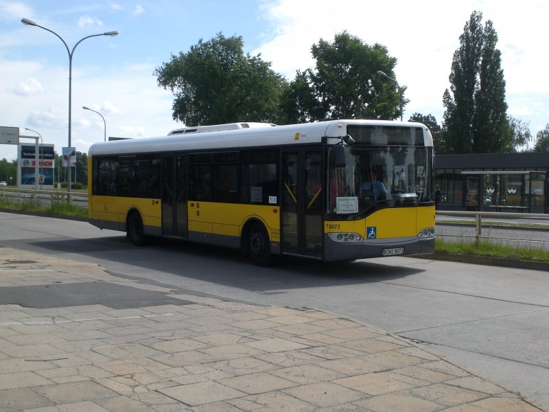 Solaris Urbino als SEV fr die S-Bahnlinien 9 und 45 zwischen S-Bahnhof Flughafen Berlin Schnefeld und S-Bahnhof Grnau. 