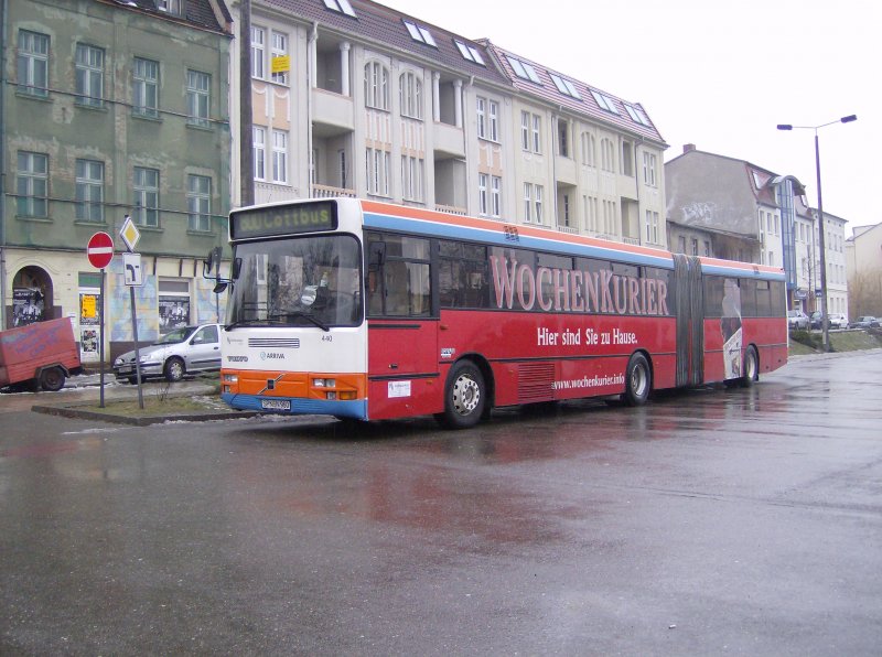 SPN-N 960, Wagen 440 vom Betriebshof Schwarze Pumpe am 21.01.2009 in Cottbus, Marienstrae