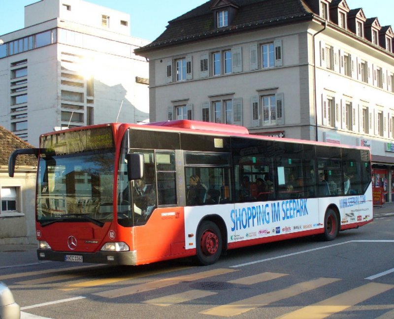 Stadt Konstanz - Mercedes Citaro Nr.62 KN C 1162 unterwegs in Kreuzlingen am 15.12.2007