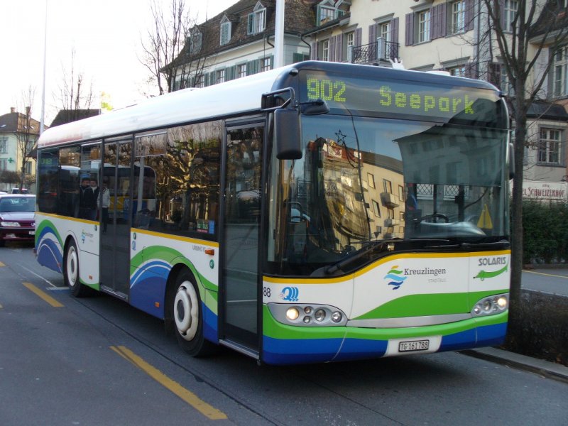 Stadtbus Kreuzlingen - Solaris Bus Nr.88  TG 161788 unterwegs in Kreuzlingen am 15.12.2008