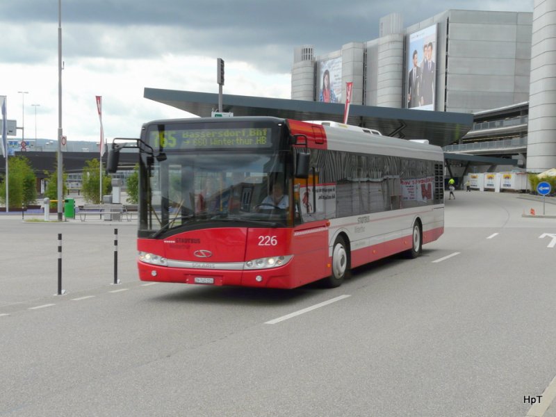 Stadtbus Winterthur - Solaris Bus Nr.226 ZH 745226 unterwegs auf der Linie 765 bei Flughafen Zrich am 11.10.2009