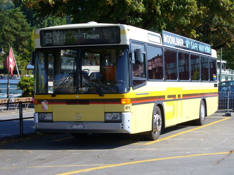 STI - Mercedes Bus Nr.61  BE 452461 bei den Provisorisch Bushaltestellen neben dem Bahnhof Thun am 20.09.2007