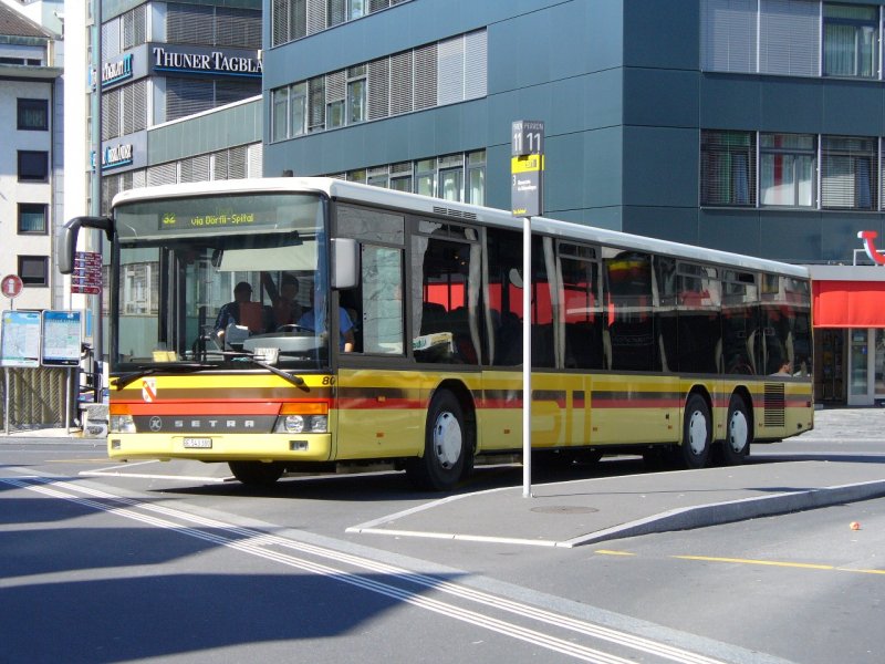 STI - SETRA Bus Nr.80 BE 543080 bei den Bushaltestellen vor dem Bahnhof Thun am 20.09.2007