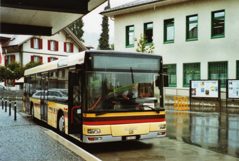 STI Thun Nr. 78/BE 265'478 MAN am 3. August 2009 Langnau, Bahnhof (im Einsatz fr Busland, Koppigen)