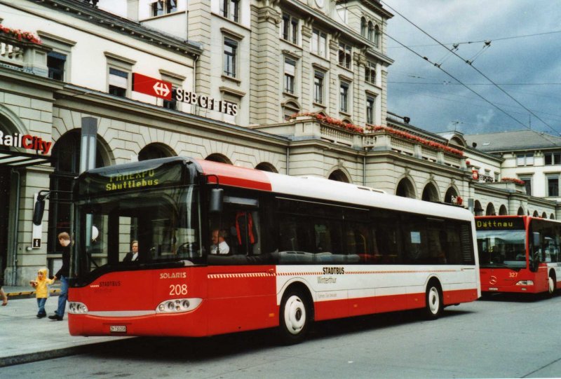 SW Winterthur Nr. 208/ZH 730'208 Solaris am 6. Juni 2009 Winterthur, Bahnhof