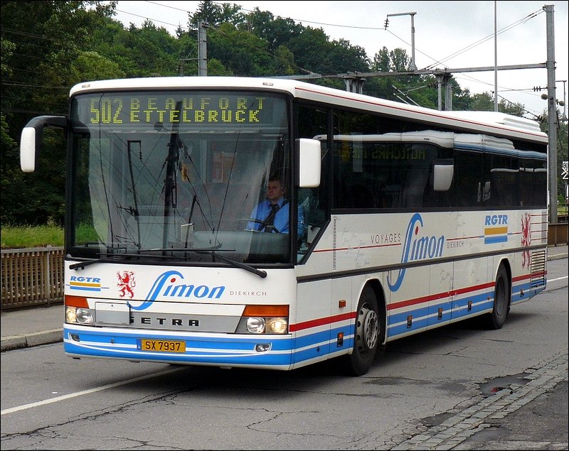 (SX 7937) Diesen SETRA Bus der Firma Simon aus Diekirch habe ich am 07.06.08 in Ettelbrck fotografiert.