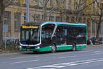 MAN Lions City Elektrobus der MAB, auf der Linie 46, fährt am 18.11.2024 zur Endstation am badischen Bahnhof. Aufnahme Basel.