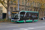 MAN Lions City Elektrobus der MAB, auf der Linie 46, fährt am 18.11.2024 zur Endstation am badischen Bahnhof. Aufnahme Basel.