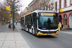 Mainzer Mobilität MAN eLions City Wagen 617 am 31.12.25 am Höfchen in der Innenstadt
