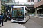 Mercedes Benz E-Citaro am 17.10.19 am Flughafen Frankfurt am Main auf der Linie X17 von Autobus Sippel im Testbetrieb