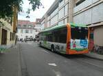 ein eCitaro der Heidelberger am 28.8.2021 an der Haltestelle Rathaus / Bergbahn Linie 20 